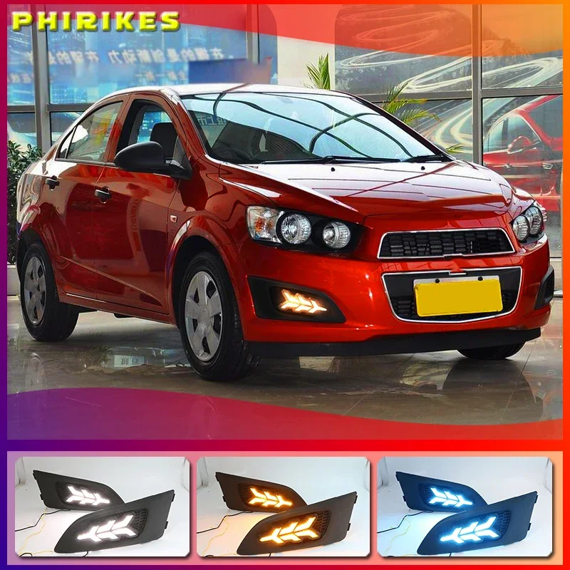 1 Set Car LED DRL Light Daytime Running Light Daylight With Turn Signal Lamp For Chevrolet Chevy AVEO Sonic 2011 2012 2013