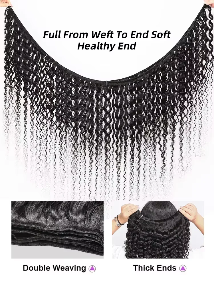 Burmese 30 36 Inch Deep Wave 100% Human Hair Bundles Remy Raw Virgin Water Curly 3 4 Pcs Double Weft Braiding Hair Extension