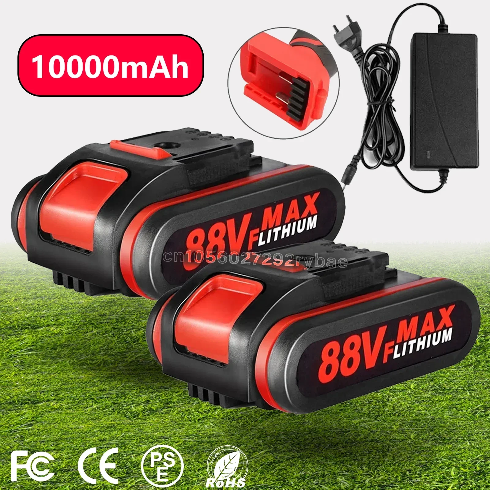 Batería recargable de iones de litio de 18V/21V, 10000mAh, llave de sierra eléctrica, sierra alternante inalámbrica para 36VF, 48VF, 88VF, batería