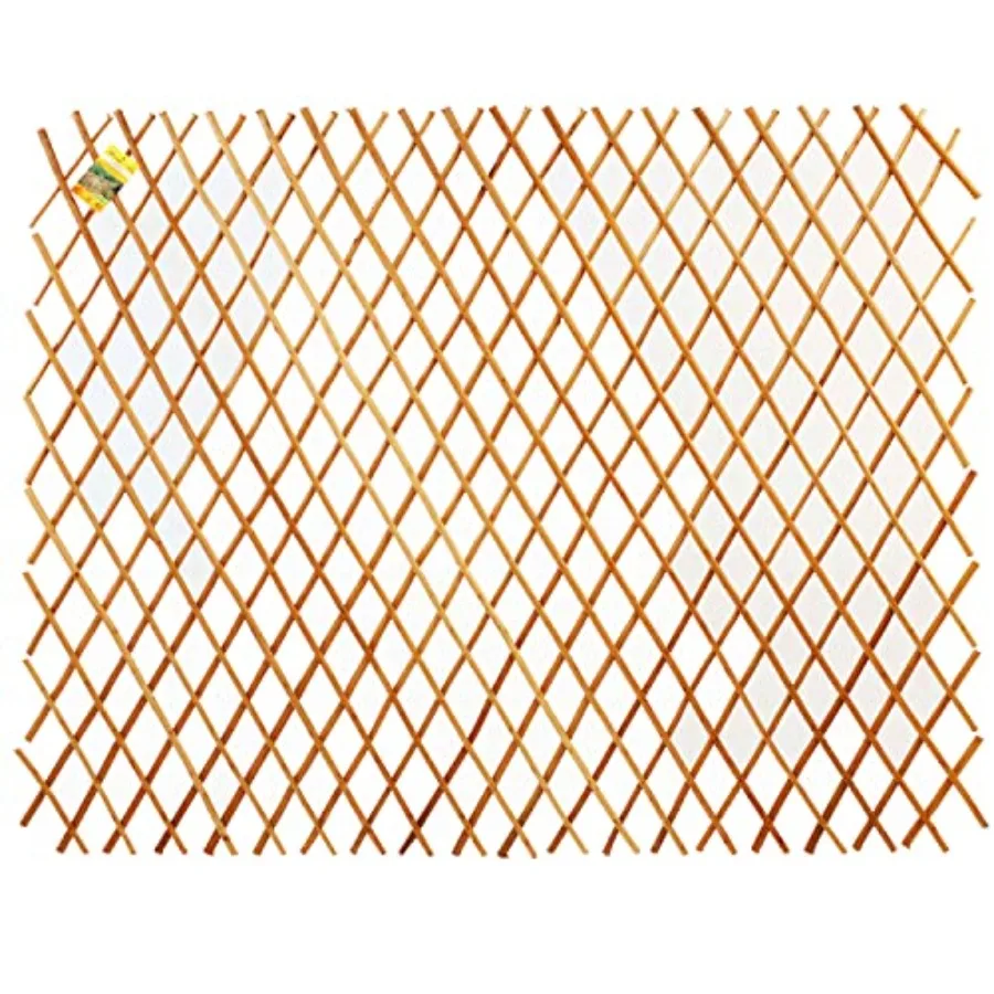 

Expandable Peeled Carbonized Willow Wood Trellis for Climbing Plants Lattice Panel Fence Support 36 in H x 72 in L