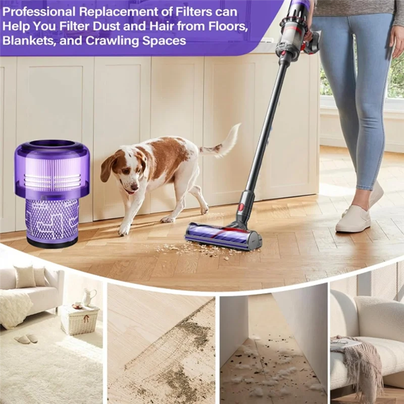B89B-غطاء صندوق الغبار مع مجموعة مرشحات Fordyson V10 الرقمية ضئيلة فراغ المرفقات غطاء دلو الغبار مع حلقة لإحكام الإغلاق