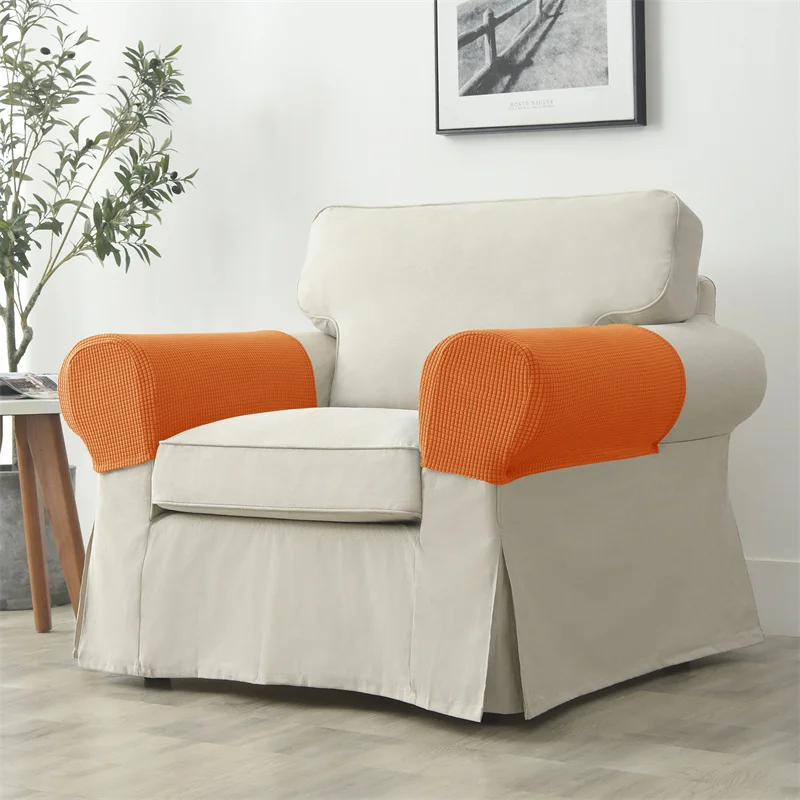 2-teiliges Set Stretch-Sofa-Armlehnenbezug Polar Fleece Schmutzabweisender Couch-Sessel Möbelschutz-Bezüge Einfarbig Wohnungsdekoration – Detail 25