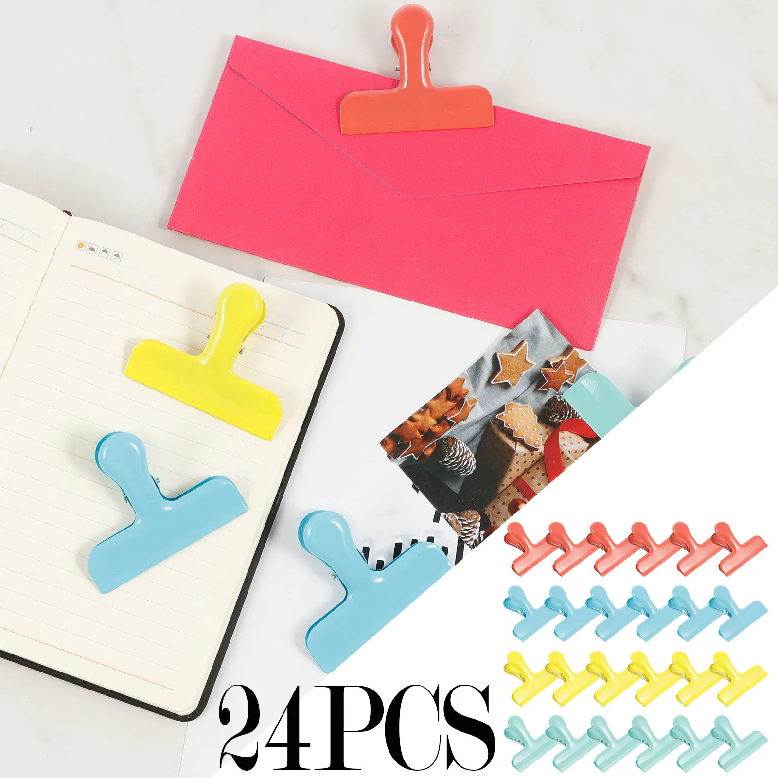 

Chips Sealing Clips Stainless Steel Bag Dust-proof Clips Portable Document Receipt Ticket Clamp for Home Kitchen and Office