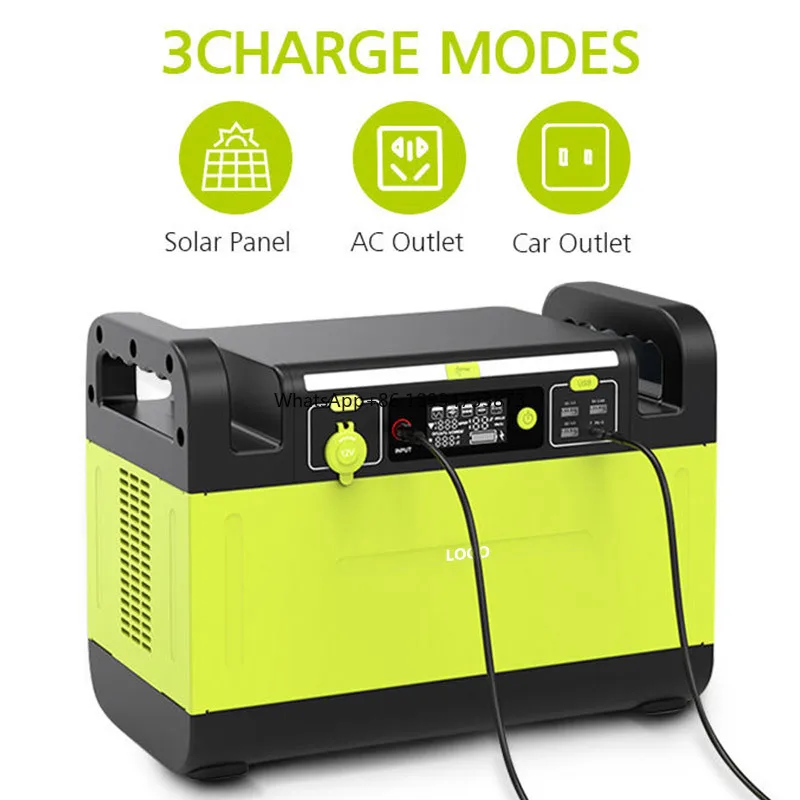 1500 Watt Lithium Portable Power Station Solar Rechargeable Generator Electric Power Station Solar Generators For Home Use