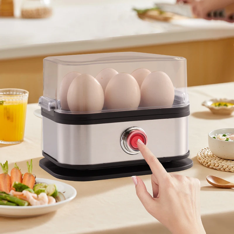 غلاية بيض 110 فولت/220 فولت 200 وات باخرة أوتوماتيكية طباخ البيض سعة 6 بيض باخرة كهربائية أجهزة مطبخ متعددة الوظائف ﻿