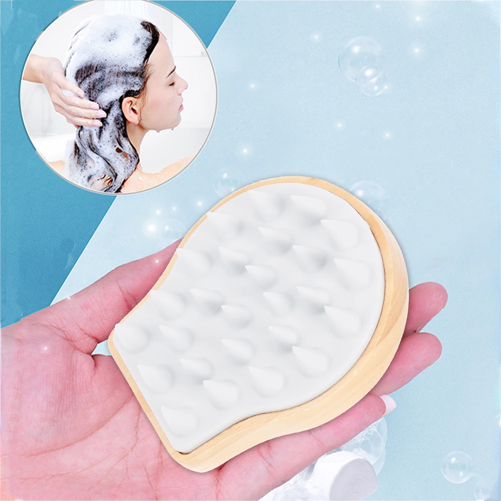 

Hair Washing Comb with Silicone Bristles Scalp Massage Brush for Effective Dandruff Control and Blood Unisex