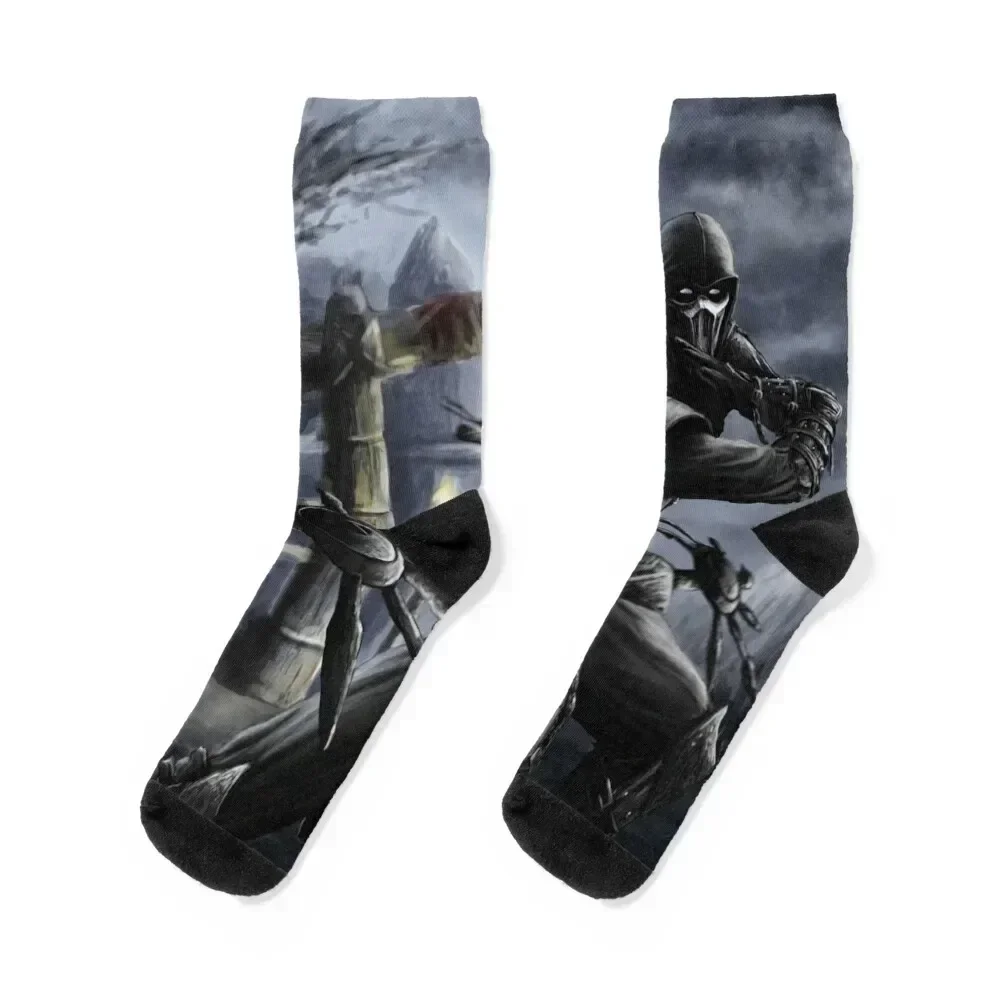 Noob Saibot Mortao Kombat Socks moving stockings Climbing tennis Socks Man Women's