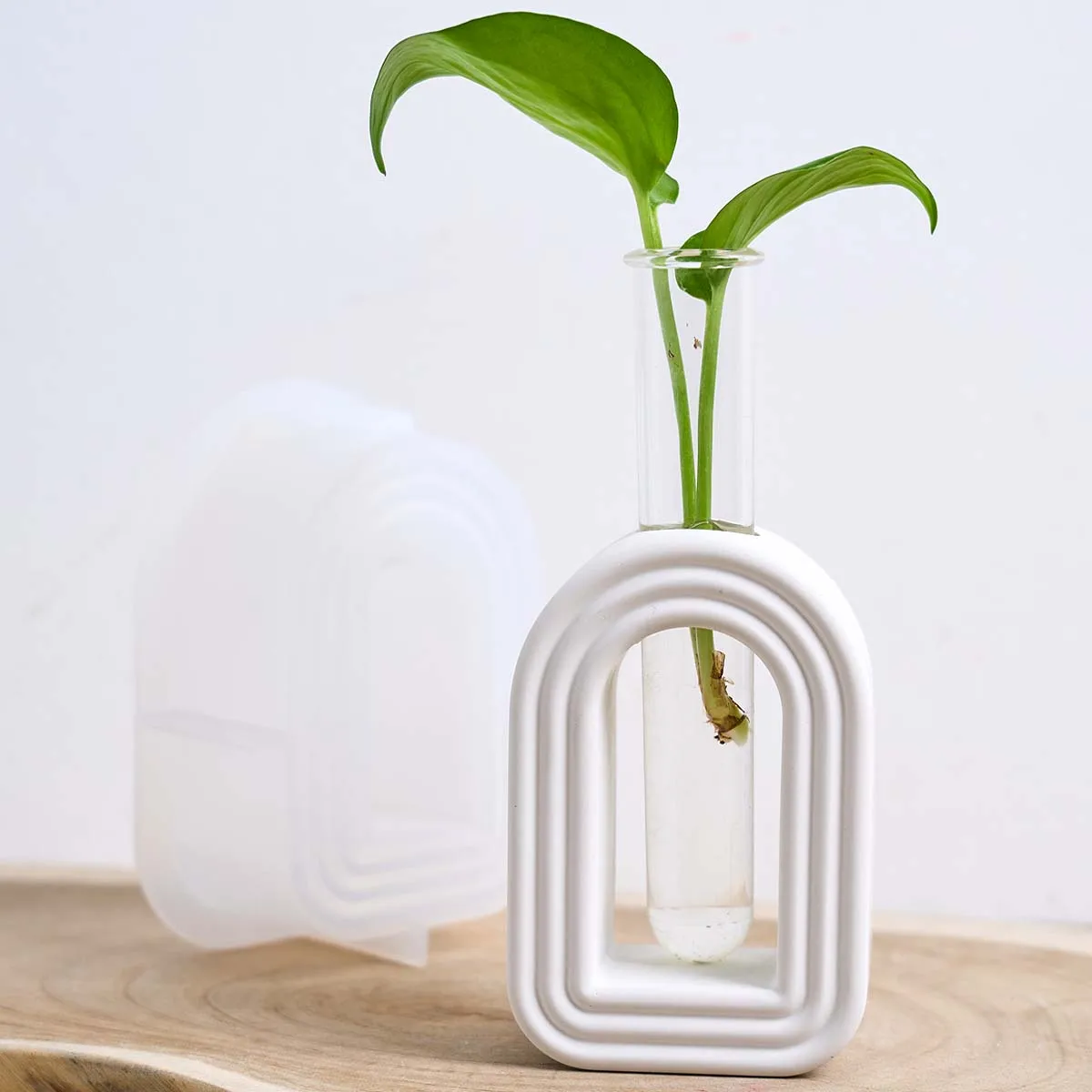 Gewölbte Hydrokultur Vase Silikon Form DIY Wasser Kultur Reagenzglas Blumentopf Gips Casting Form Zement Harz Handwerk Machen Hause De