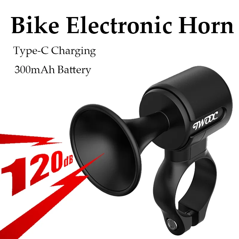 

120dB Rechargeable Electric Bike Horn - Loud Warning Sound for Scooters & Bikes, Ideal for Kids and Enhanced Safety on the Road