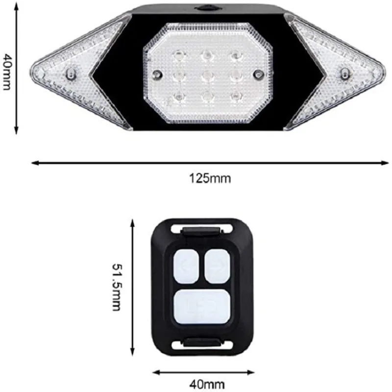 Luz trasera inteligente para bicicleta, lámpara LED de advertencia con Control remoto inalámbrico, señal de giro, recargable vía USB