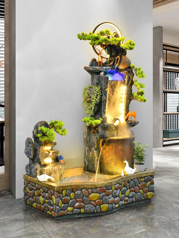 Chinese Zen Flowing Water Living Room Balcony Floor-Standing Decorations Rockery Fountain Fish Pond Lucky Courtyard