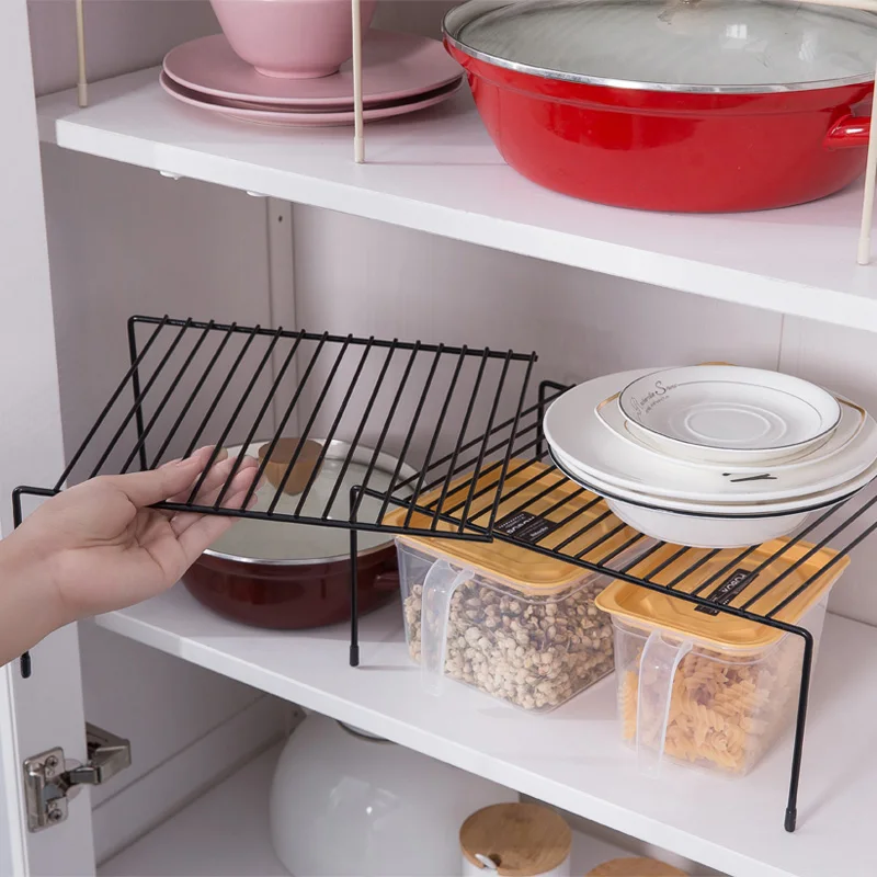 Iron Kitchen Spice Organizer Adjustable Storage Shelf Under The Sink Dish Drying Rack Multifunctional Cabinet Seasoning Holder