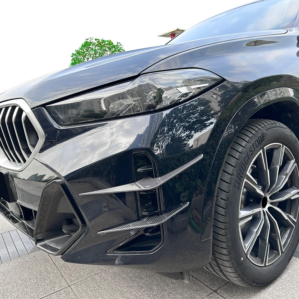   سيارة الجانب الأمامي تنفيس الهواء الفاصل لسيارات BMW X6 G06 LCI M Sport 2023 + الفاصل المفسد الرياح شفرة سكين تقليم الجسم أطقم الملحقات