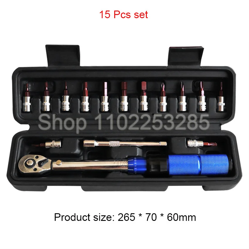 1/4 Preset Torque Wrench Set 2-24Nm Bicycle Torque Wrench 72 Teeth Industrial Grade Adjustable Wrench Motorcycle Repair Tool