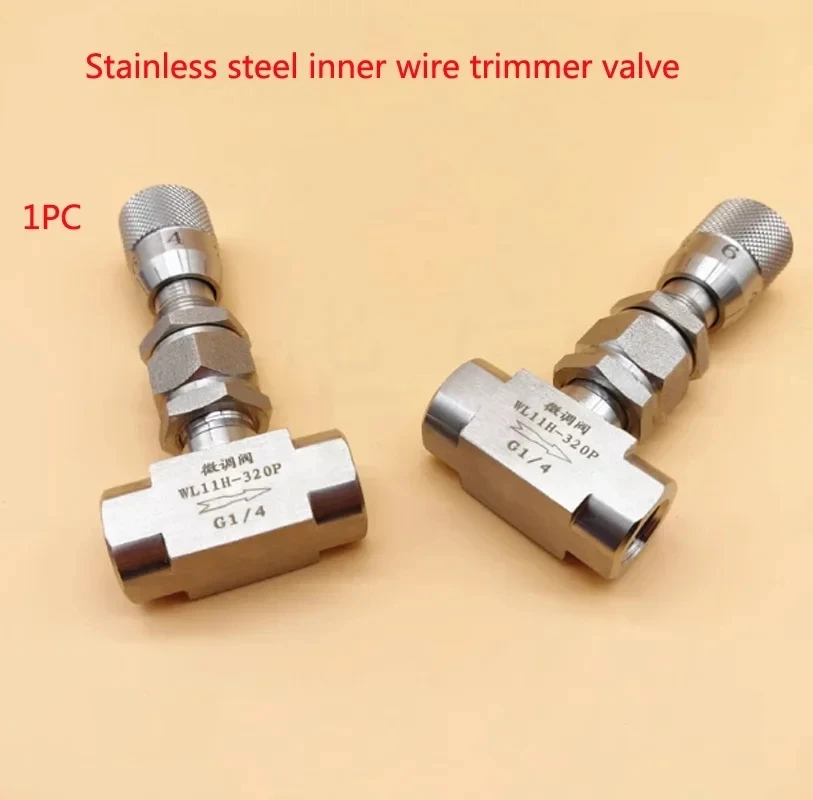 Stainless Steel Micro Adjustment Needle Valve, Flow Regulating Valve, G 1/8 