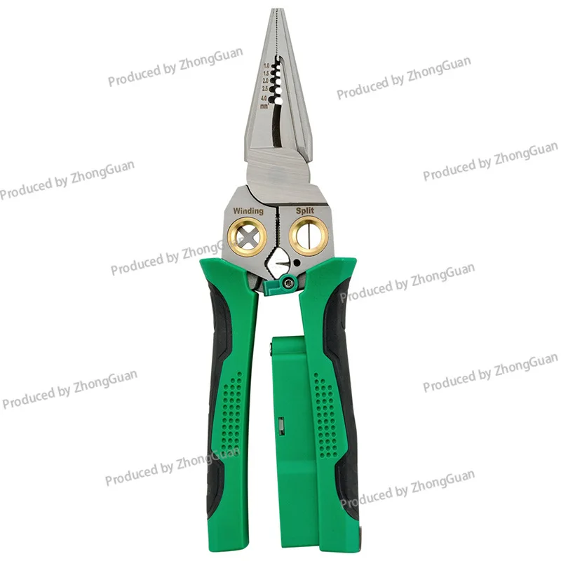 

В наличии электрическая тестовая ручка, плоскогубцы для электрика, инструмент для зачистки проводов, многофункциональные плоскогубцы для электрика