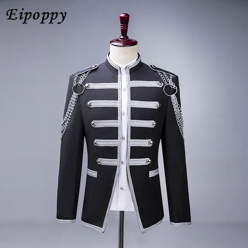 Trend ige Herren Hof Armee Kleid Kostüme Bar Sänger Mode Kostüm