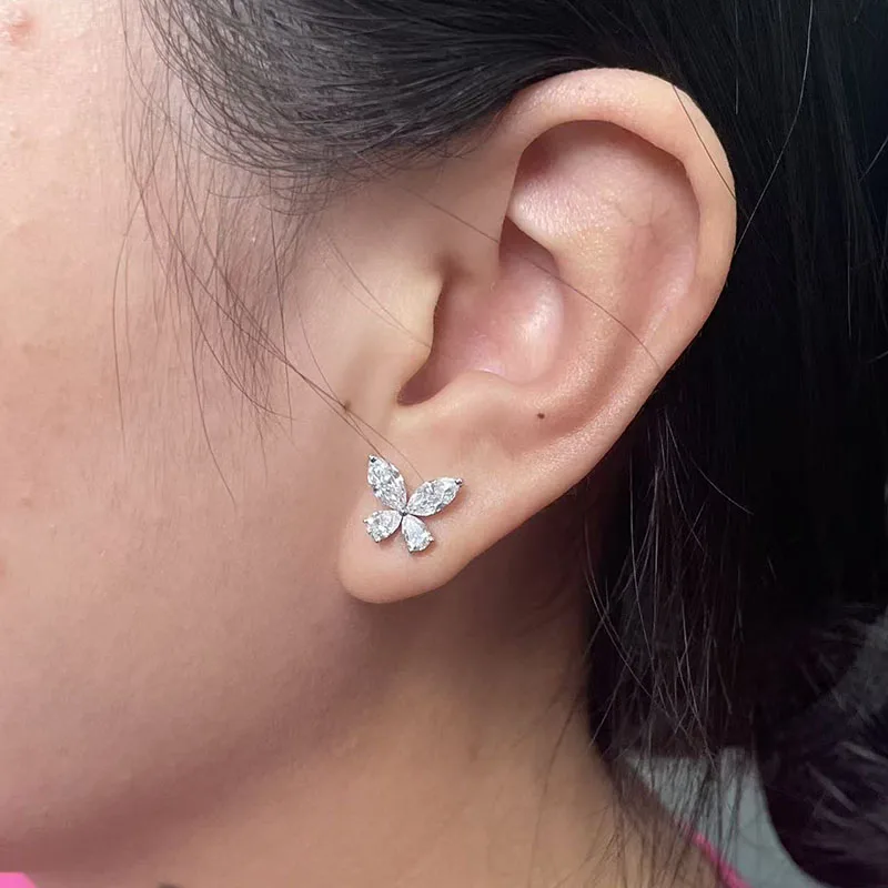 1,8 Karat Marquise- und Birnenförmig geschliffene, im Labor gezüchtete Diamant-Ohrstecker aus Platin 950 DEF VS-VVS, luxuriöser Alltags- und Hochzeitsschmuck für Damen – Detail 8