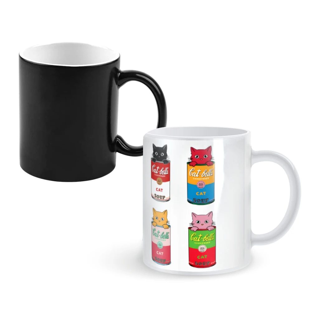 

Cats pop artCoffee Mugs And Mug Creative Color Change Tea Cup Ceramic Milk Cups Novelty Gifts