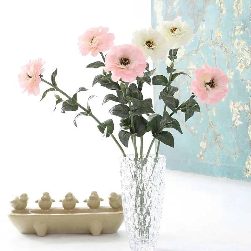 6pcs Simulation Windmill Chrysanthemum Real Touch White Flower Home Living Room Decoration Artificial Windmills Chrysanthemums