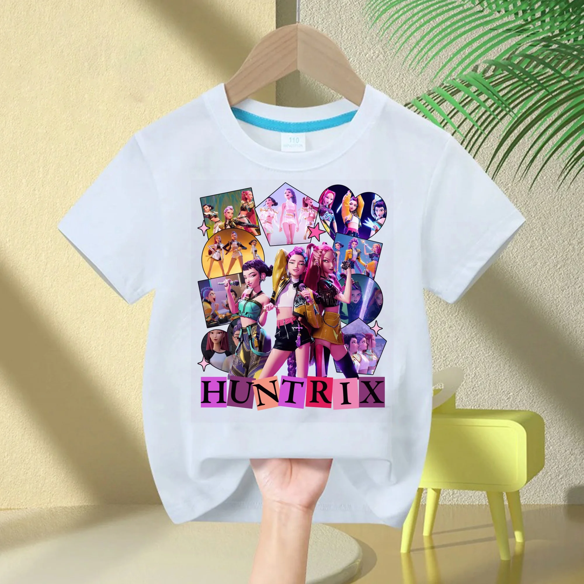 Sommer-Kinderoberteile, modische Babykleidung, Kinder-Kurzarm-T-Shirt, Demon Hunter Saja Boy Print, lässiges Kinder-T-Shirt für Mädchen