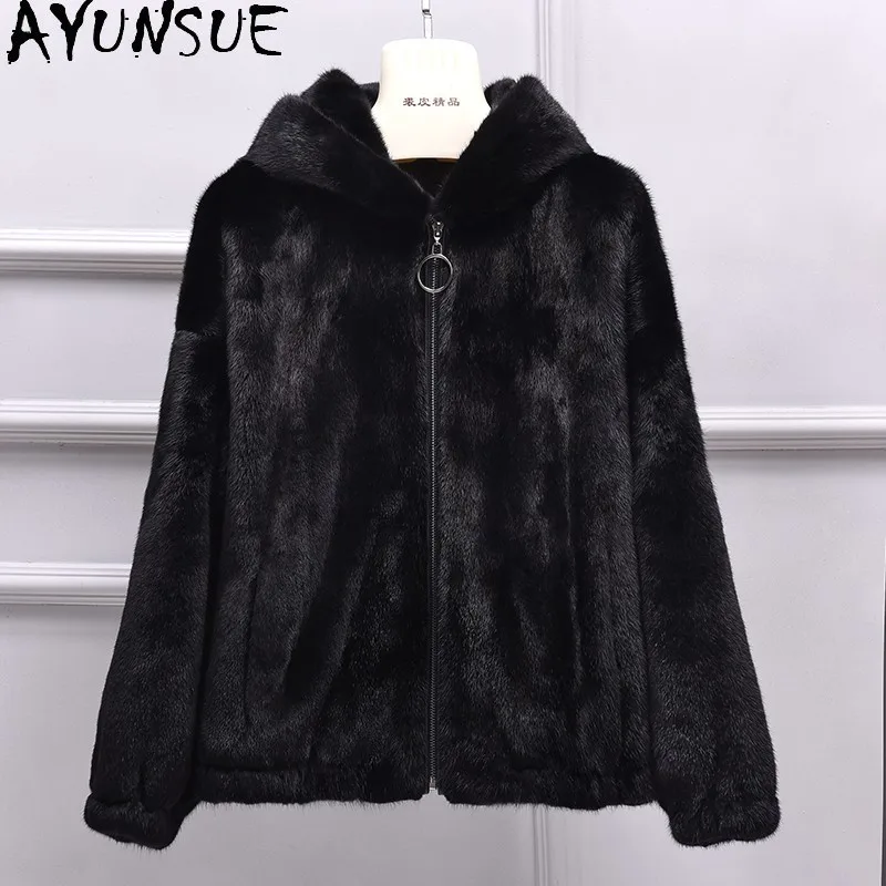 

AYUNSUE Real Mink Fur Coat Women Clothes Luxury Real Fur Coats Woman New in Outerwears Winter Jacket Шуба Женская Female Mink