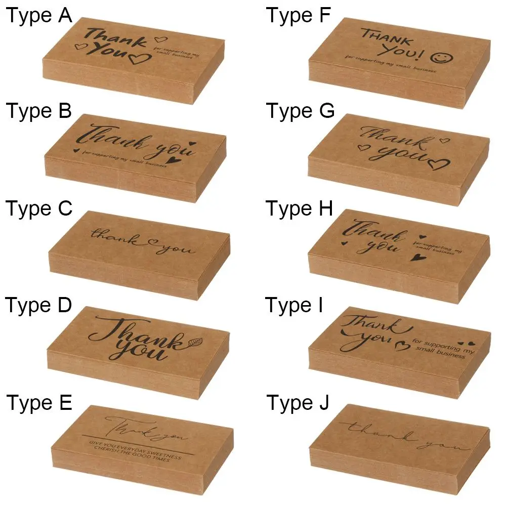 30pcs Kraft Paper Business Thank You Card Enterprise Store Greeting Labels Wholesale Custom Gift Decoration Party Supplies