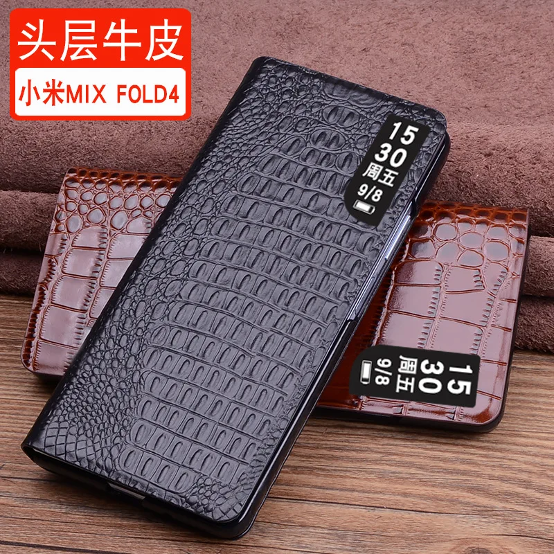 Luxury Genuine Leather Wallet Cover Business Phone Case For Xiaomi Mi Mix Fold4 Fold 4 Credit Card Money Slot Holste Cases