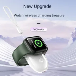 Portable Mini Magnetic Wireless Power Bank 1000mAh for Apple iPhone Iwatch Samsung Galaxy Watch External Spare Battery Powerbank