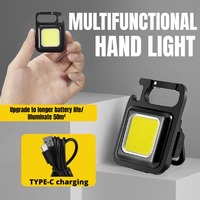 Mini Magnetic COB Keychain Lights Super Bright LED Charging Lamp Camping Lights with Magnet 4 Lighting Modes for Camping Home