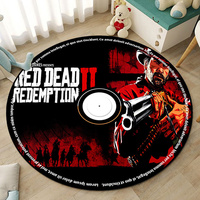 Game Racing CD Pattern Round Rug 3D Gaming Non Slip Circle Carpet Living Room Bedroom Bedside Floor Mat Office Room TableMats