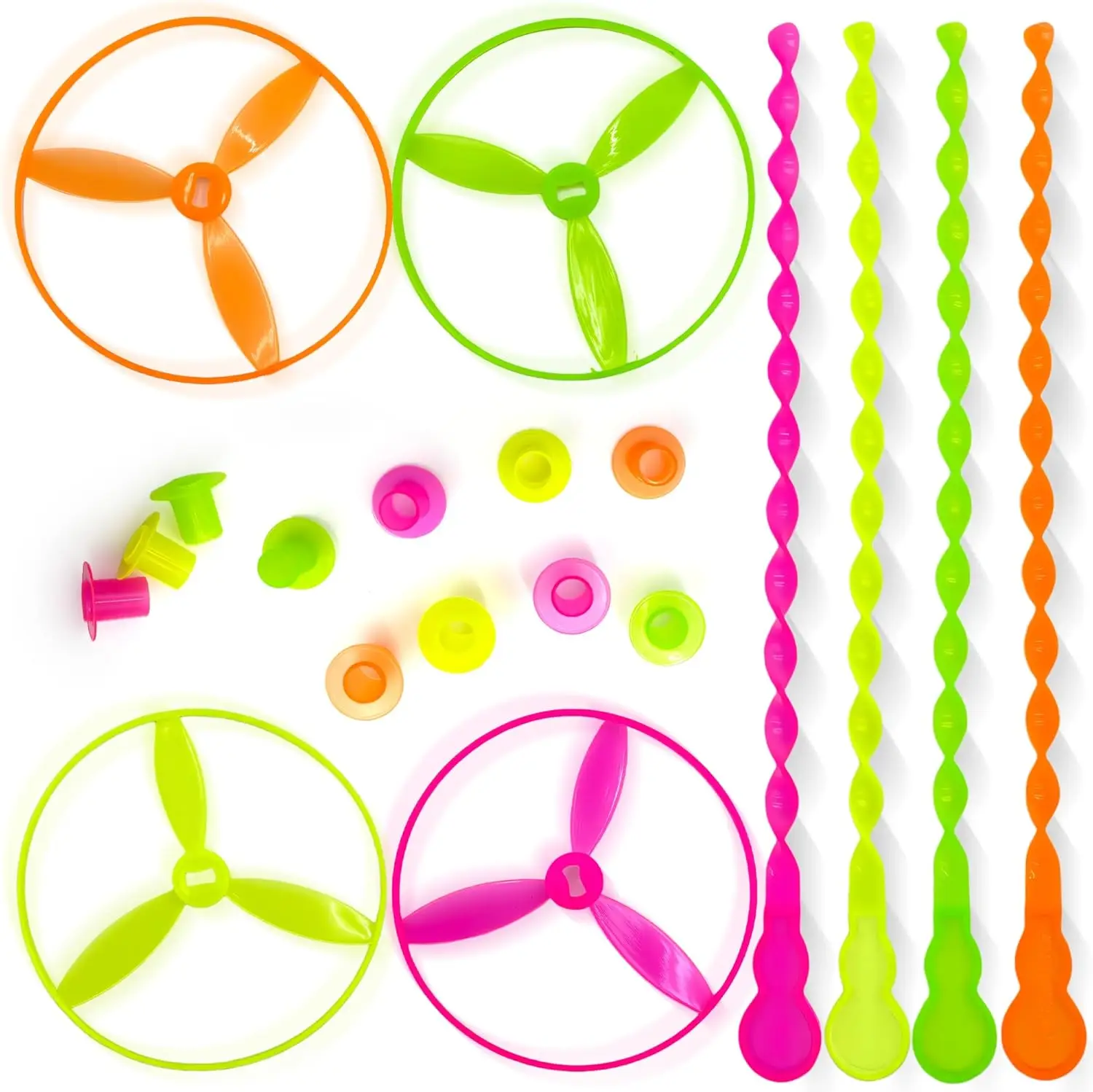 

Набор из 50 пластиковых летающих вертолетов с пусковыми устройствами, вращающимися дисками и пропеллерами для веселых вечеринок и подарков