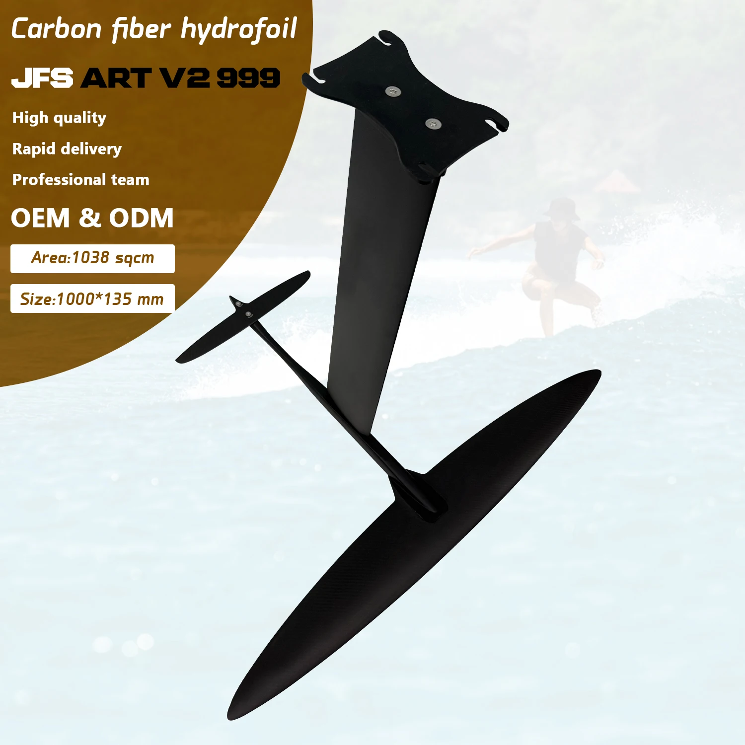 

Sale ART V2 999 Full Carbon Foil Board 1038sqcm Wingspan Advanced Front Wing/Rear Wing/fuselage/mast/bast/Screws/hydrofoil Bag