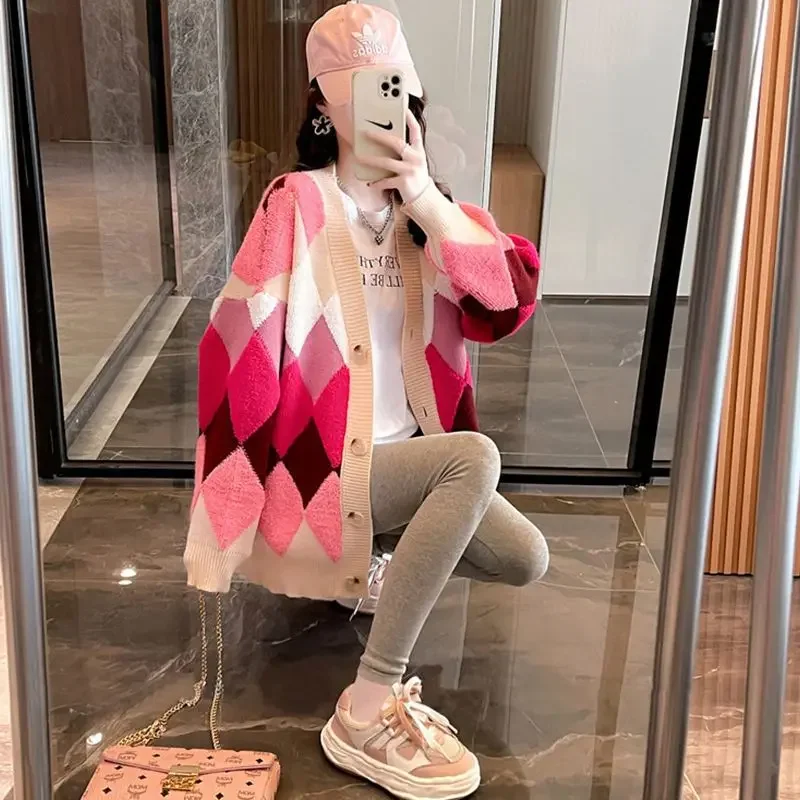 Cardigans femininos outerwear senhoras blusas de malha casaco com decote em v estilo coreano outono 2025 manga longa casual elegante jaquetas luz quente