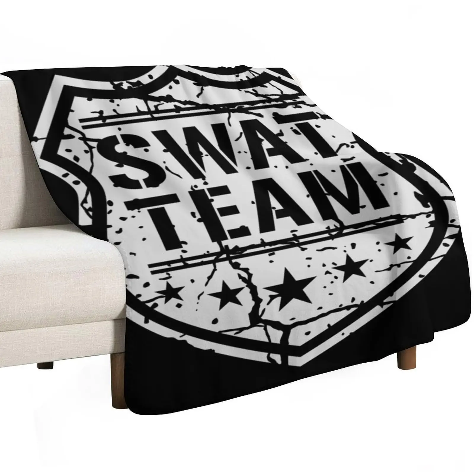 Swat Team Shield Throw Blanket valentine gift ideas blankets and throws manga Beautifuls Comforter halloween Blankets