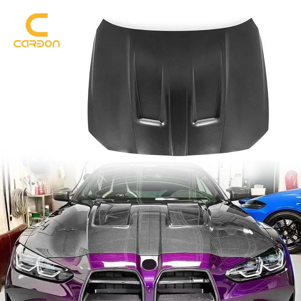 High Quality Engine Hood Bonnet Dry Carbon Fiber Engine Cover For BMW 3 Series 4 Series M3 M4 G80 G82