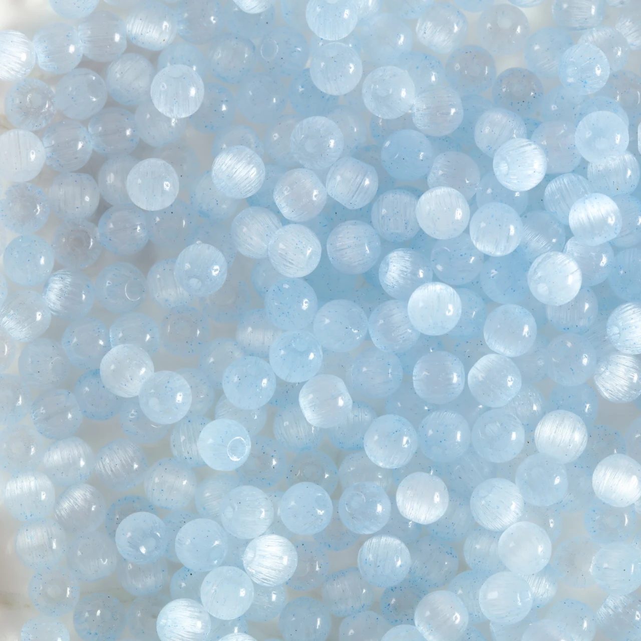 Seed Bead Tube - ลูกปัดแก้วทรงกลมสีฟ้าอ่อนลายตาแมวขนาด 4/6/8 มม. สำหรับทำจี้สร้อยข้อมือ อุปกรณ์เสริมขายส่ง งานประดิษฐ์