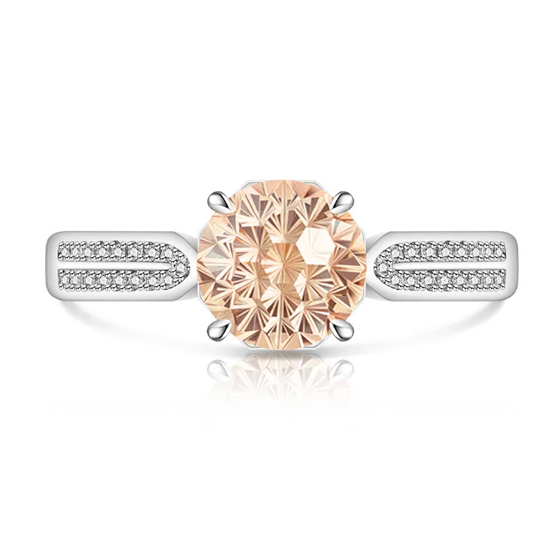 Schlichter, Dezent-Eleganter 925 Sterling Silber Dahliaschliff Hochkarätiger Diamant Mode Damenring Schmuck – Detail 13
