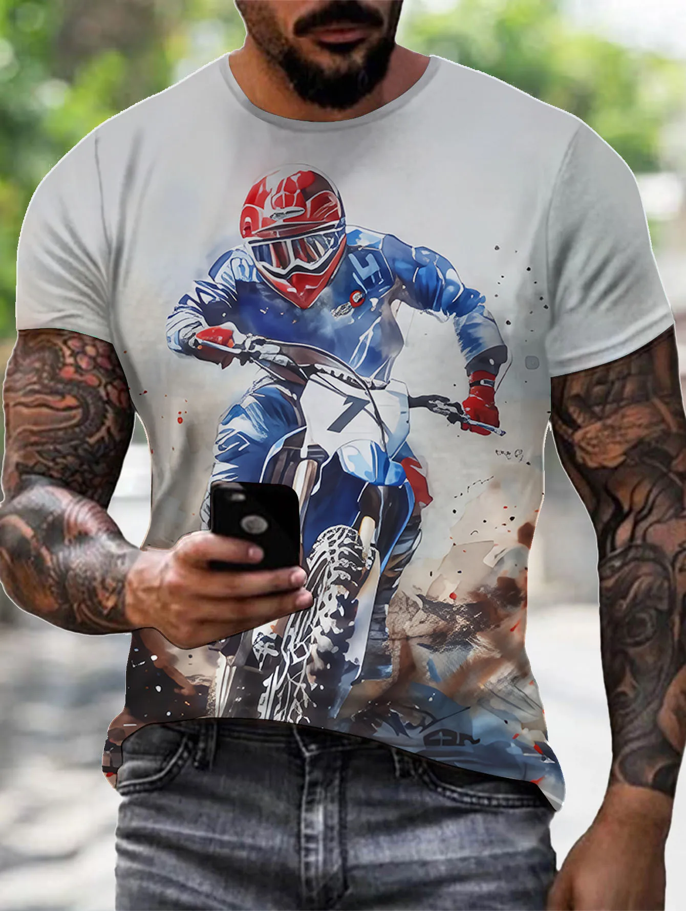 2024 New Heavy Motorcycle Harley Print T-shirt 3D Men Women Fashion Outdoor Sports Tee Shirt Summer Casual Cool Personality Tops