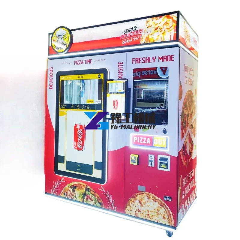 Macchina per alimenti veloci con touch screen intelligente per self-service automatica per pizza automatica commerciale all\'aperto