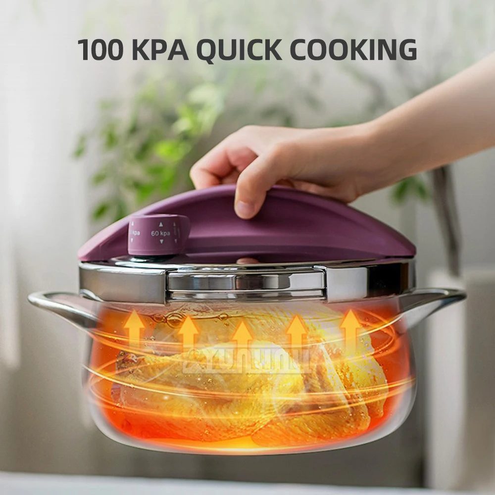 Upgrade 3L Pressure Cooker 304 Stainless Steel Thickened Pressure Cooker Kitchen Cookware