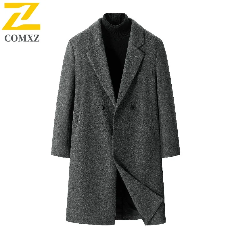 COMXZ Light Luxury Woolen Trench 2025 Casual Turndown Collar Working Lightweight Coats Business Style Autumn Winter New Garment