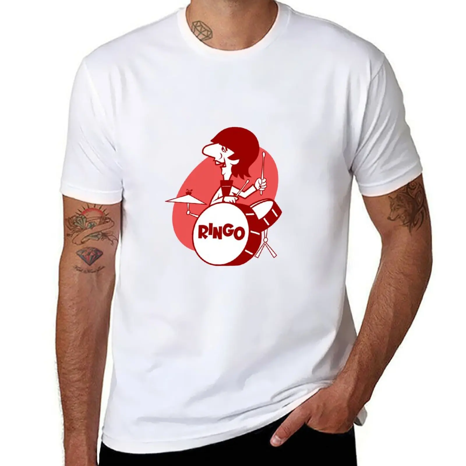 

Ringo drums T-Shirt man t shirts high quality luxury brand anime t shirts for man