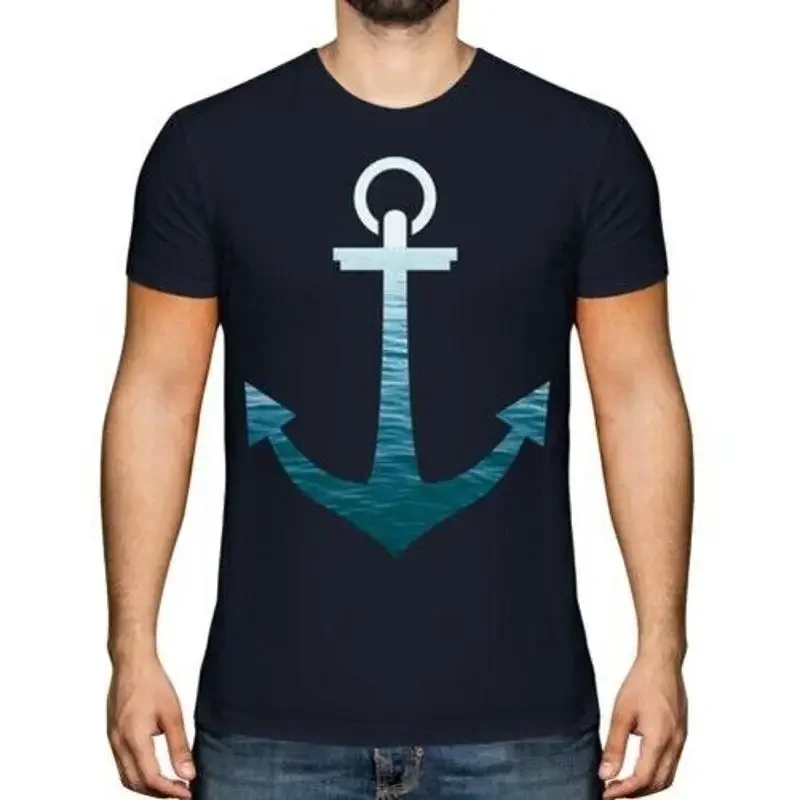 Open Water Anchor Men's T-Shirt Top Gift Sailor Shipping