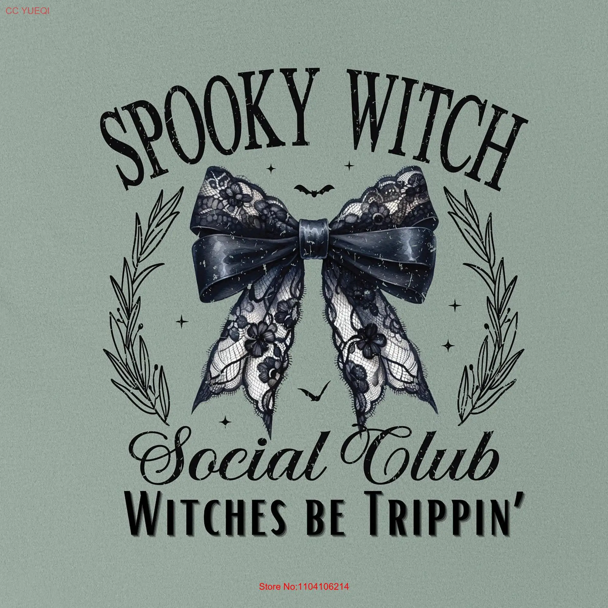 Witch Halloween T Shirt Social Club Spooky Vintage style Goth Wiccan long or short sleeves