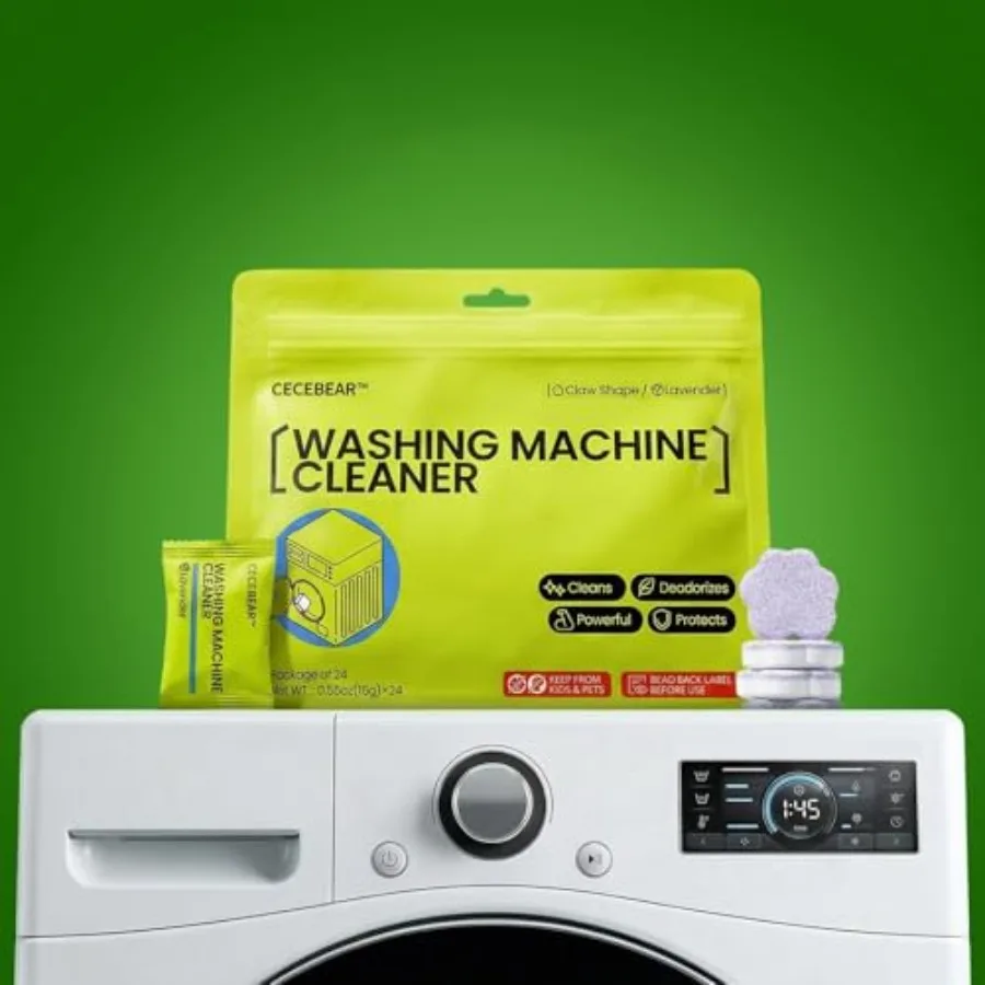 

Washing Machine Cleaner Tablets 24 Count, Lavender Scent High Foaming Washer Deodorizer, 3-in-1 Clean Fresh Maintain for Front