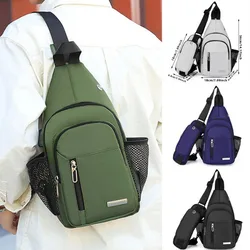 Crossbody Shoulder Bags Men Chest Bag Cloth Casual Shoulder Bag Crossbody Small Backpack With Usb Interface