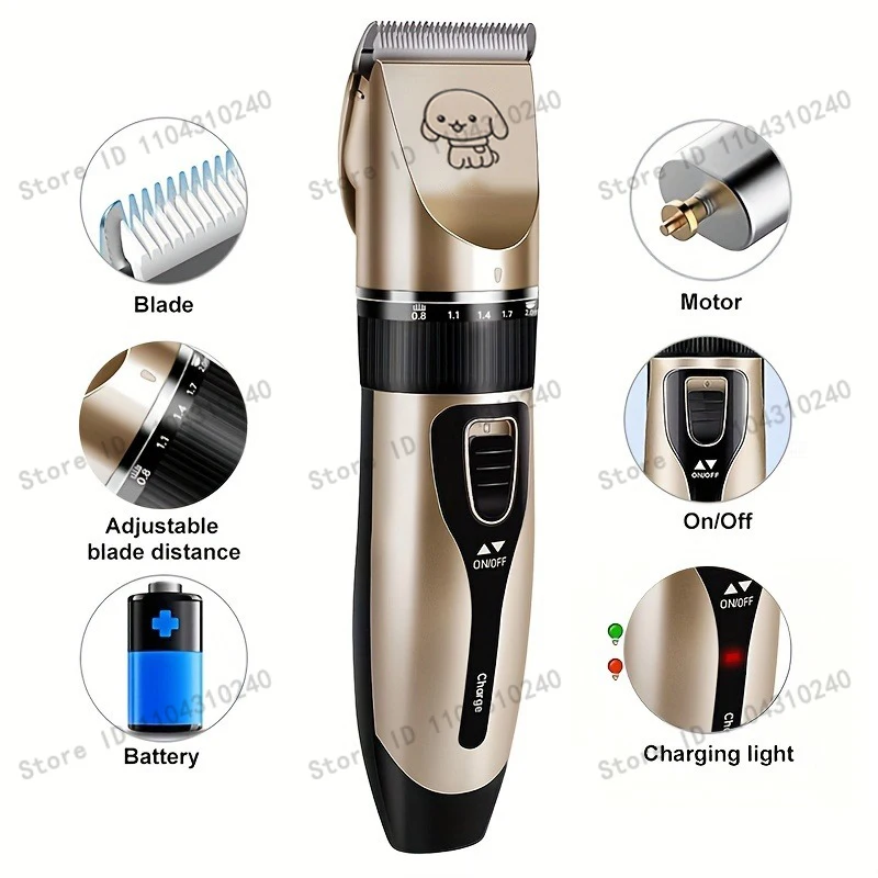 Electrical Pet Clipper Professional Grooming Kit Rechargeable Pet Hair Trimmer Shaver Set Animals Hair Cutting Machine Low-Noise gallery 4