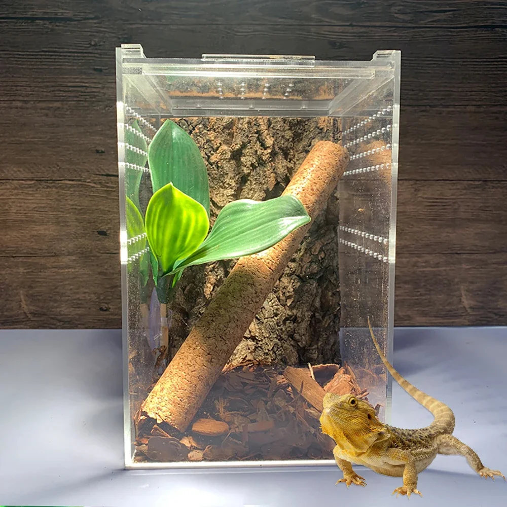 Transparent Acrylic Reptiles Breeding Box Spider Lizard Amphibian Terrarium Leak-proof Pets Habitat Arboreal Tarantula Enclosure