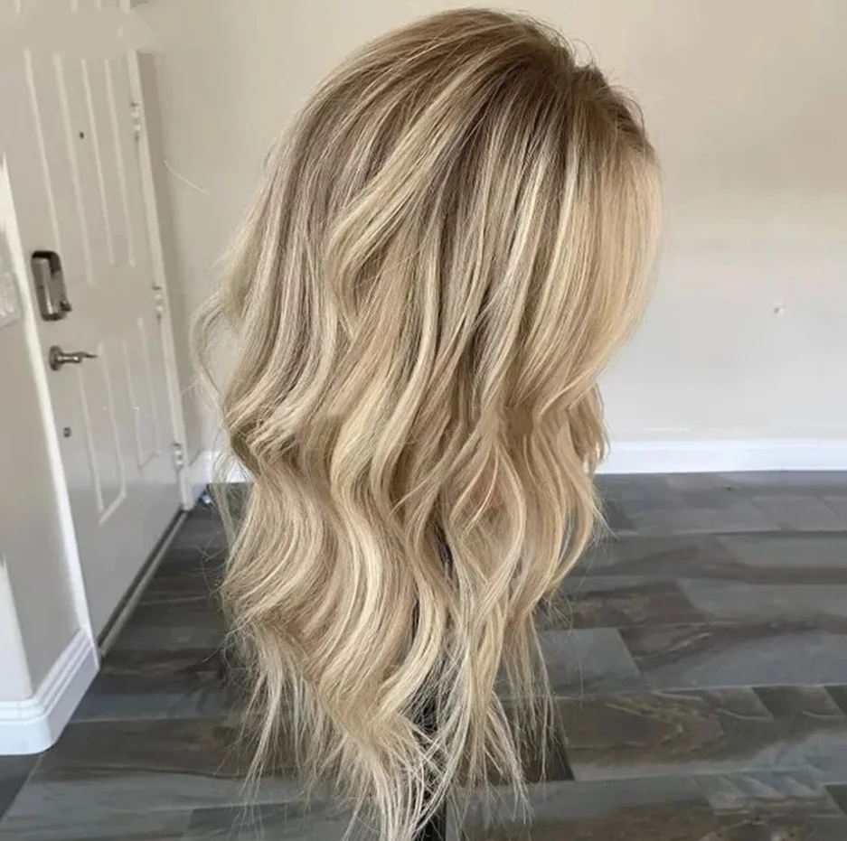 الرماد شعر مستعار أشقر الجذور الداكنة العسل شقراء أومبير Balayage متموجة الاصطناعية الدانتيل شعر مستعار أمامي شعر مستعار أشقر طبيعي شعر مستعار طبيعي للنساء